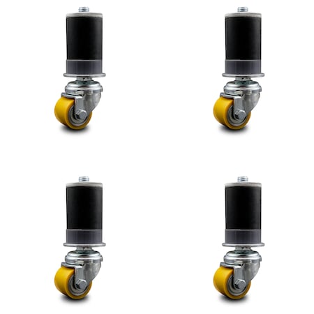 Service Caster Low Profile Polyurethane 35mm Wheel 1-7/8 Inch Expanding Stem Caster, 4PK SCC-EX04S13810-PUB-178-4